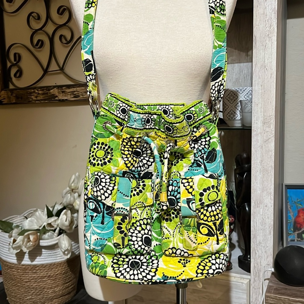 Vera Bradley Crossbody bucket, drawstring, Boho style bag
